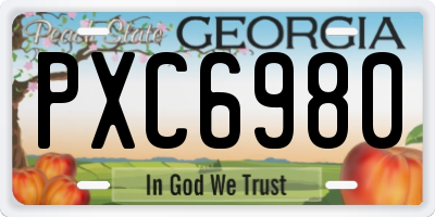 GA license plate PXC6980