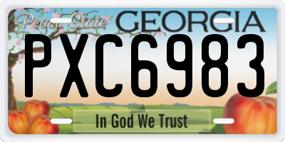 GA license plate PXC6983