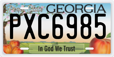 GA license plate PXC6985