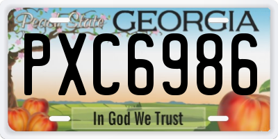 GA license plate PXC6986