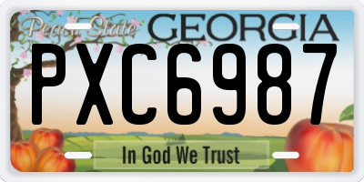 GA license plate PXC6987