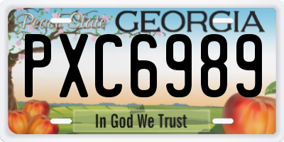 GA license plate PXC6989