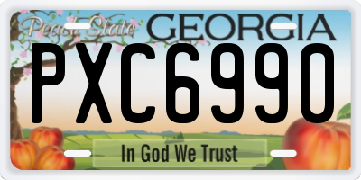 GA license plate PXC6990