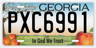 GA license plate PXC6991