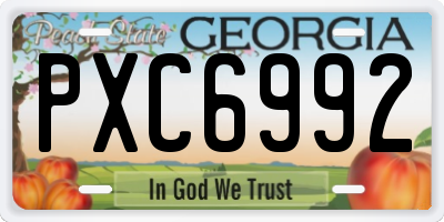 GA license plate PXC6992