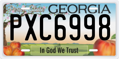 GA license plate PXC6998