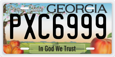 GA license plate PXC6999