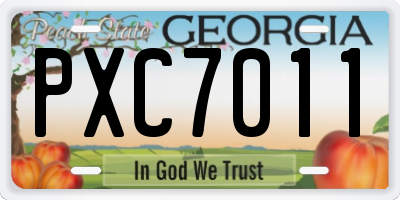GA license plate PXC7011