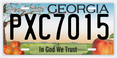 GA license plate PXC7015