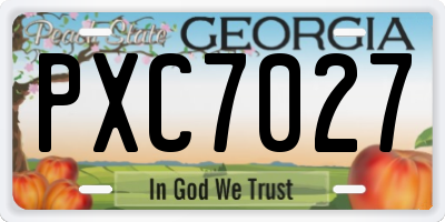 GA license plate PXC7027
