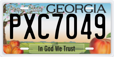 GA license plate PXC7049