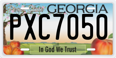 GA license plate PXC7050