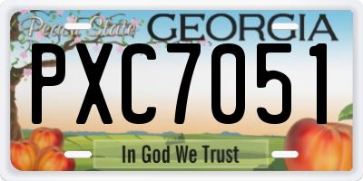 GA license plate PXC7051
