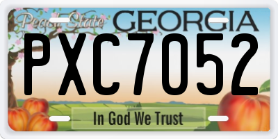 GA license plate PXC7052