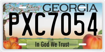GA license plate PXC7054