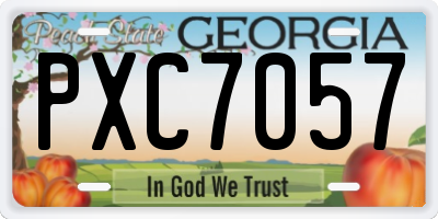 GA license plate PXC7057