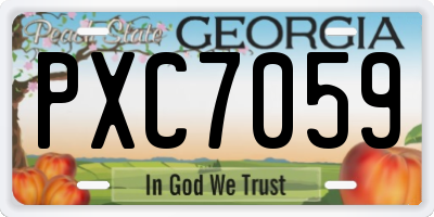 GA license plate PXC7059
