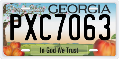 GA license plate PXC7063