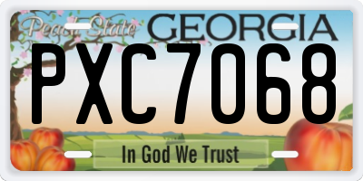 GA license plate PXC7068
