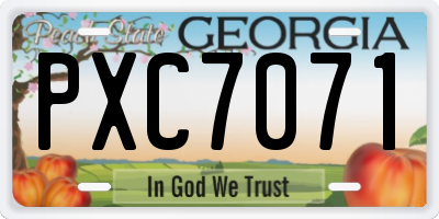 GA license plate PXC7071