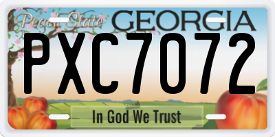 GA license plate PXC7072