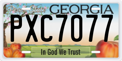 GA license plate PXC7077