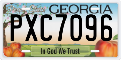 GA license plate PXC7096