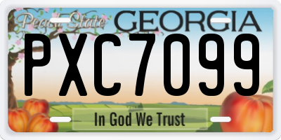 GA license plate PXC7099