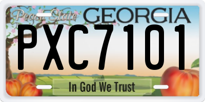 GA license plate PXC7101