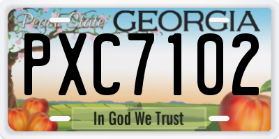 GA license plate PXC7102