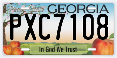 GA license plate PXC7108