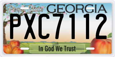 GA license plate PXC7112