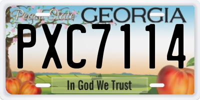 GA license plate PXC7114