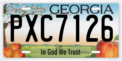 GA license plate PXC7126