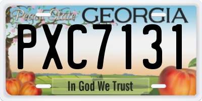 GA license plate PXC7131