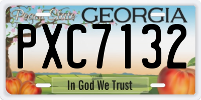 GA license plate PXC7132