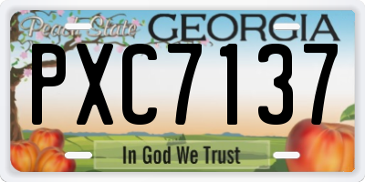 GA license plate PXC7137