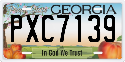 GA license plate PXC7139