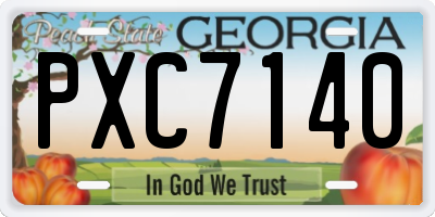 GA license plate PXC7140