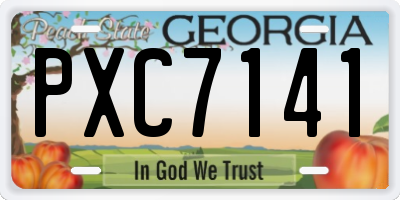 GA license plate PXC7141