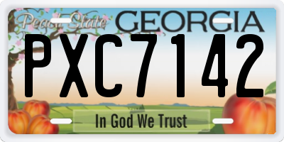 GA license plate PXC7142