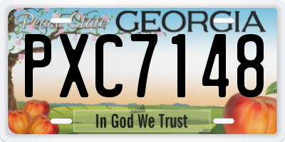 GA license plate PXC7148