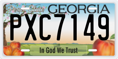 GA license plate PXC7149