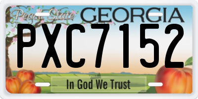 GA license plate PXC7152