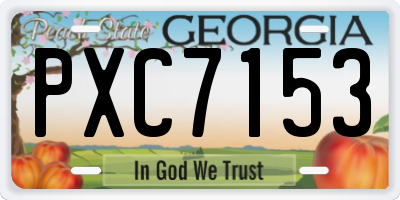 GA license plate PXC7153