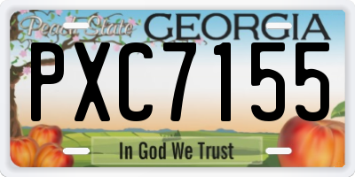 GA license plate PXC7155