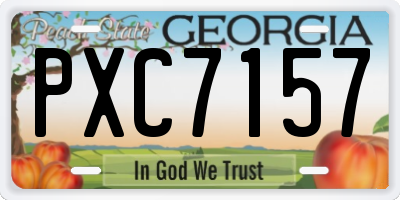 GA license plate PXC7157