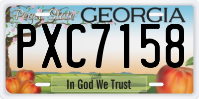 GA license plate PXC7158