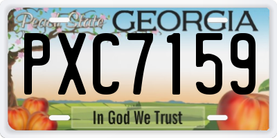 GA license plate PXC7159