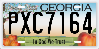 GA license plate PXC7164